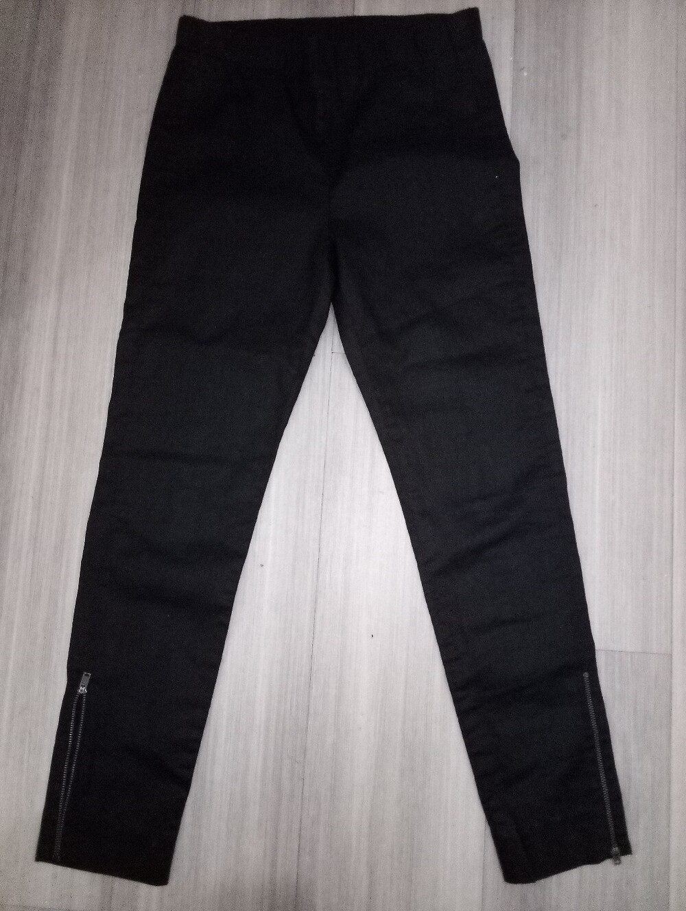 EUC: COS; WOMENS,PULL-ON, PONTE, ANKLE ZIPPER PANT W/ ELASTIC WAIST, BLACK,SZ:8.